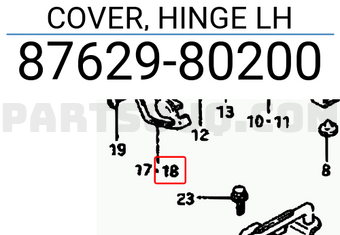 Suzuki 8762980200 COVER, HINGE LH