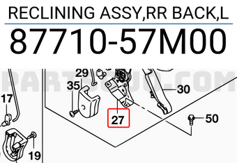 Suzuki 8771057M00 RECLINING ASSY,RR BACK,L