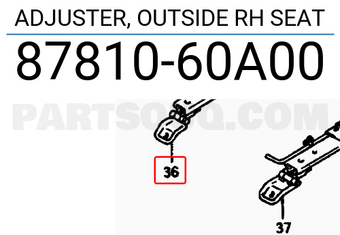 Suzuki 8781060A00 ADJUSTER, OUTSIDE RH SEAT