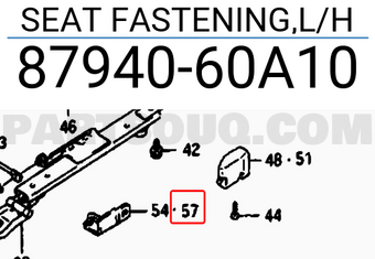 Suzuki 8794060A10 SEAT FASTENING,L/H