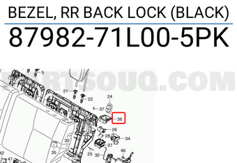 Suzuki 8798271L005PK BEZEL, RR BACK LOCK (BLACK)