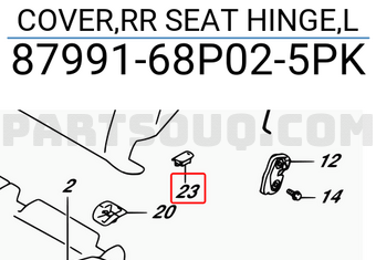 Suzuki 8799168P025PK COVER,RR SEAT HINGE,L
