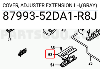 Suzuki 8799352DA1R8J COVER, ADJUSTER EXTENSION LH,(GRAY)