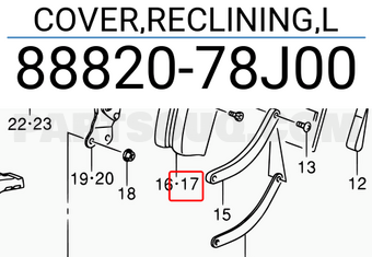Suzuki 8882078J00 COVER,RECLINING,L