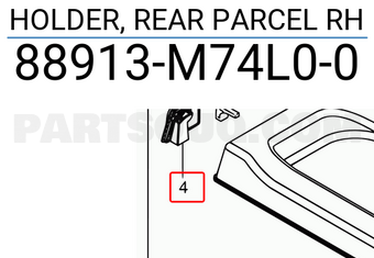 Suzuki 88913M74L00 HOLDER, REAR PARCEL RH