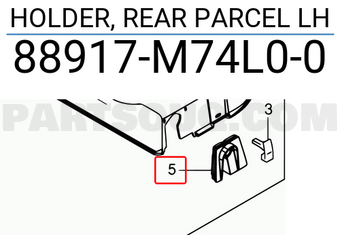 Suzuki 88917M74L00 HOLDER, REAR PARCEL LH