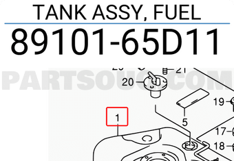 Suzuki 8910165D11 TANK ASSY, FUEL