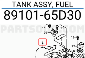 Suzuki 8910165D30 TANK ASSY, FUEL