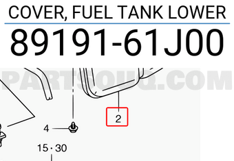Suzuki 8919161J00 COVER, FUEL TANK LOWER