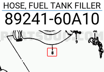 Suzuki 8924160A10 HOSE, FUEL TANK FILLER