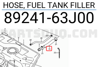 Suzuki 8924163J00 HOSE, FUEL TANK FILLER