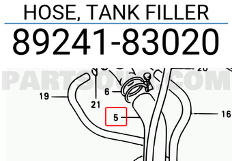 Suzuki 8924183020 HOSE, TANK FILLER