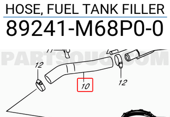 Suzuki 89241M68P00 HOSE, FUEL TANK FILLER