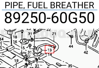 Suzuki 8925060G50 PIPE, FUEL BREATHER