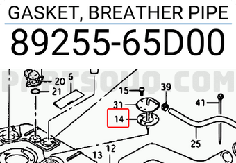 Suzuki 8925565D00 GASKET, BREATHER PIPE