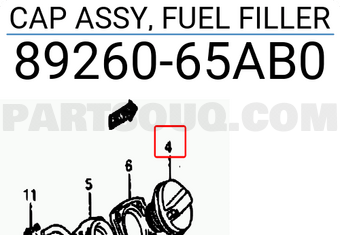 Suzuki 8926065AB0 CAP ASSY, FUEL FILLER