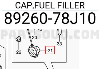 Suzuki 8926078J10 CAP,FUEL FILLER
