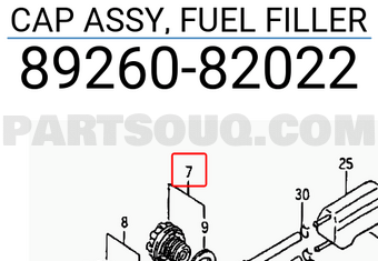 Suzuki 8926082022 CAP ASSY, FUEL FILLER