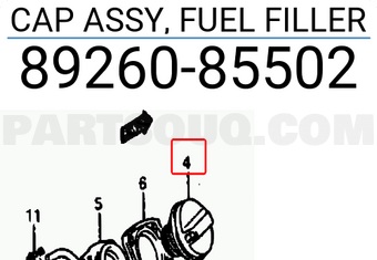 Suzuki 8926085502 CAP ASSY, FUEL FILLER