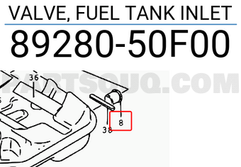Suzuki 8928050F00 VALVE, FUEL TANK INLET