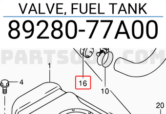 Suzuki 8928077A00 VALVE, FUEL TANK
