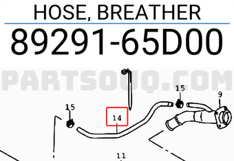 Suzuki 8929165D00 HOSE, BREATHER