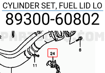 Suzuki 8930060802 CYLINDER SET, FUEL LID LO