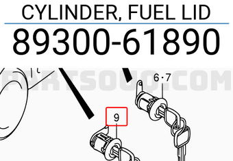 Suzuki 8930061890 CYLINDER, FUEL LID