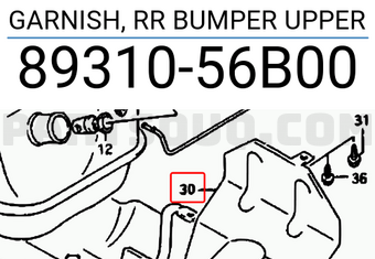 Suzuki 8931056B00 GARNISH, RR BUMPER UPPER