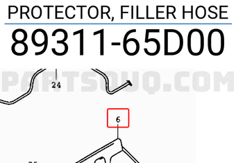Suzuki 8931165D00 PROTECTOR, FILLER HOSE