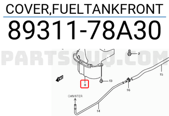 Suzuki 8931178A30 COVER,FUELTANKFRONT