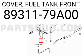 Suzuki 8931179A00 COVER, FUEL TANK FRONT