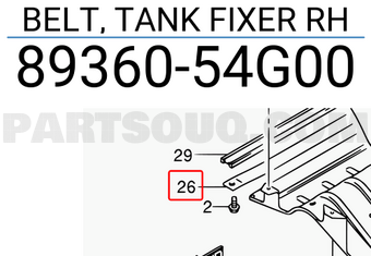 Suzuki 8936054G00 BELT, TANK FIXER RH