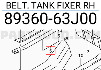 Suzuki 8936063J00 BELT, TANK FIXER RH