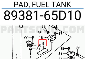 Suzuki 8938165D10 PAD, FUEL TANK