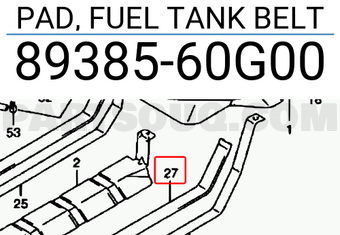 Suzuki 8938560G00 PAD, FUEL TANK BELT