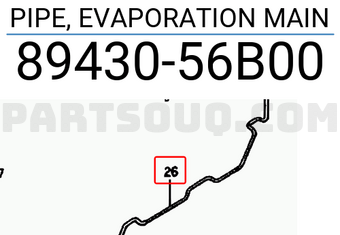 Suzuki 8943056B00 PIPE, EVAPORATION MAIN