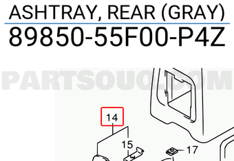 Suzuki 8985055F00P4Z ASHTRAY, REAR (GRAY)