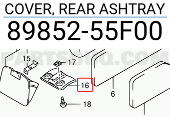Suzuki 8985255F00 COVER, REAR ASHTRAY