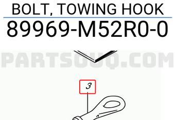 Suzuki 89969M52R00 BOLT, TOWING HOOK