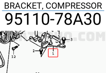 Suzuki 9511078A30 BRACKET, COMPRESSOR