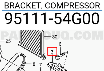 Suzuki 9511154G00 BRACKET, COMPRESSOR