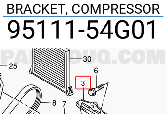 Suzuki 9511154G01 BRACKET, COMPRESSOR