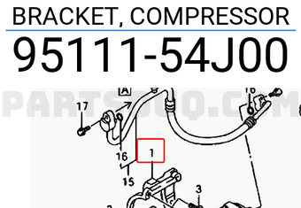 Suzuki 9511154J00 BRACKET, COMPRESSOR