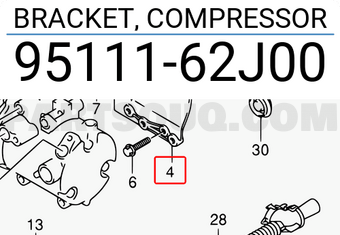 Suzuki 9511162J00 BRACKET, COMPRESSOR