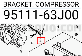 Suzuki 9511163J00 BRACKET, COMPRESSOR
