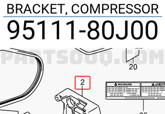 Suzuki 9511180J00 BRACKET, COMPRESSOR