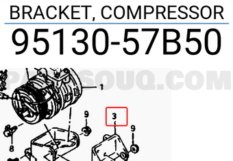 Suzuki 9513057B50 BRACKET, COMPRESSOR
