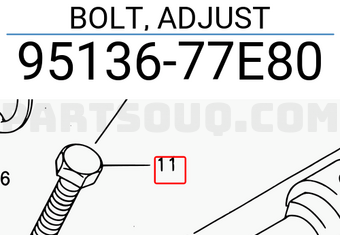 Suzuki 9513677E80 BOLT, ADJUST