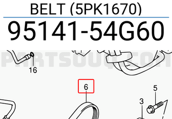 Suzuki 9514154G60 BELT (5PK1670)